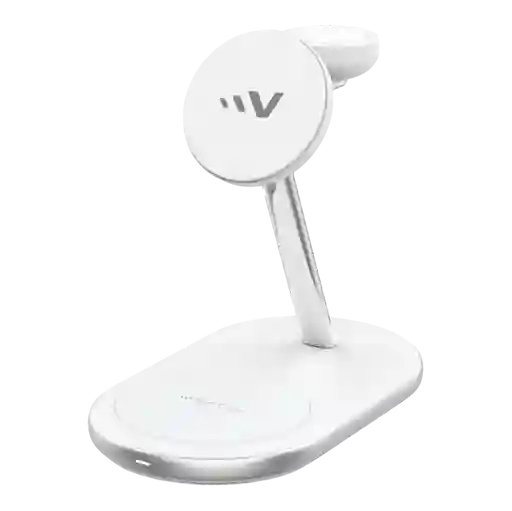 Ventev Base de Carga 3 en 1 Magsafe White Qi2 15W