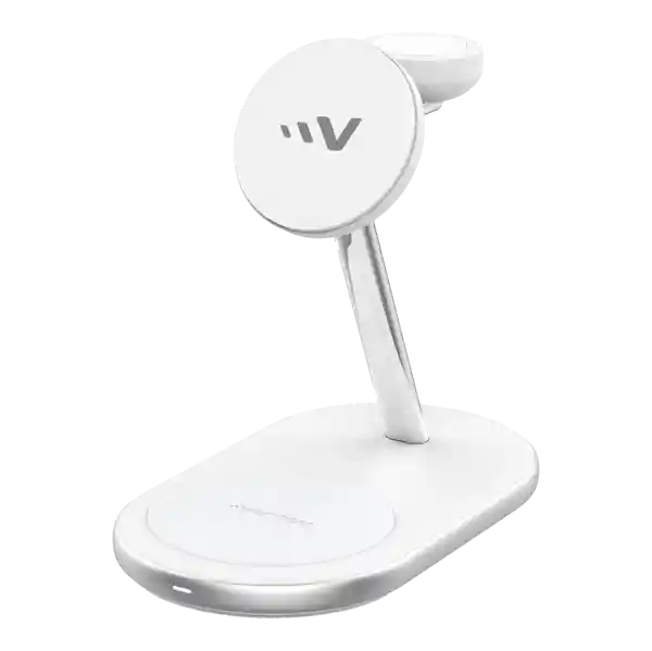 Ventev Base de Carga 3 en 1 Magsafe White Qi2 15W