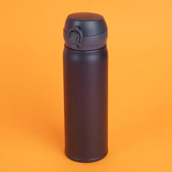 Termo Clásico Con Tapa Abatible Automática Negro 450 mL Miniso