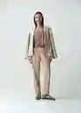 Pantalón Yumi Mujer Beige Polvillo Medio Talla M 532G380 Naf Naf