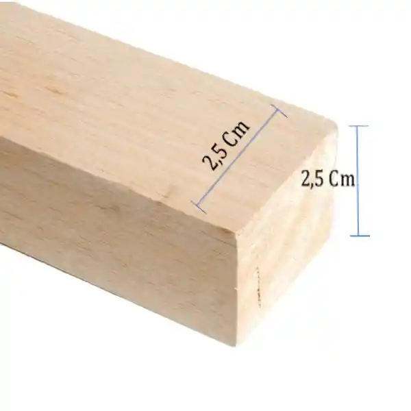 Palo de Balso Madera Cuadrado de 2.5 cm