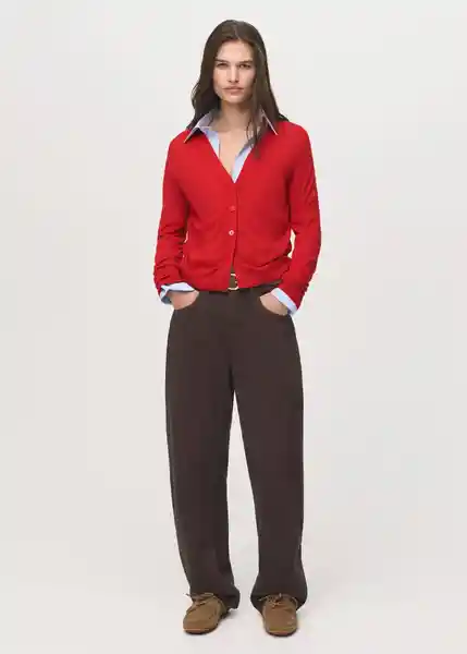Cárdigan Luccav Pimenton Talla XS Mujer Mango