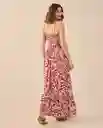 Vestido Rojo Rio Oscuro Talla S 691G010 Esprit