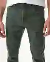 Pantalón Five Pocket Verde Pino Medio Talla 34 Chevignon