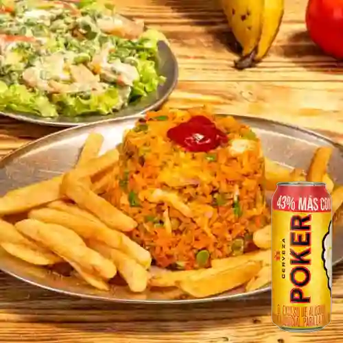Combo Arroz con Pollo + Poker 330 ml