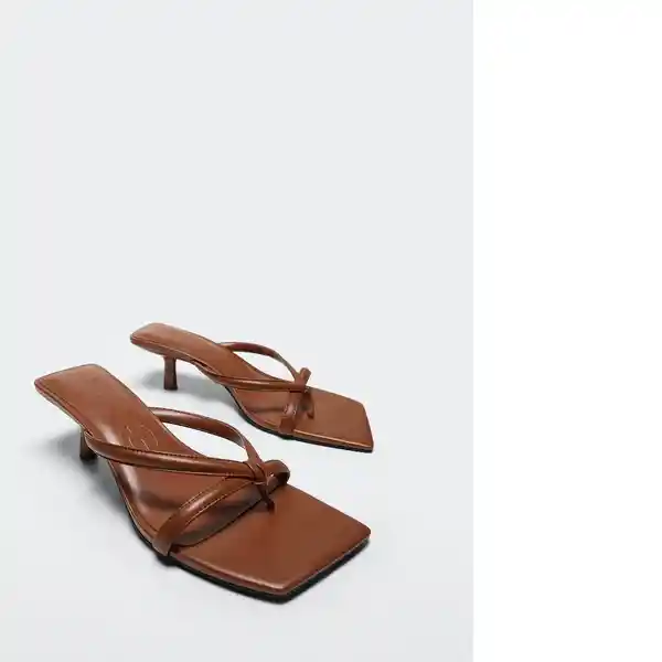 Sandalias Tarta Marron Talla 35 Mujer Mango