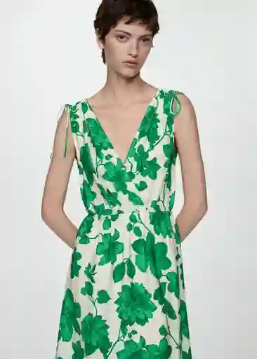 Vestido Fraterni Verde Talla M Mujer Mango