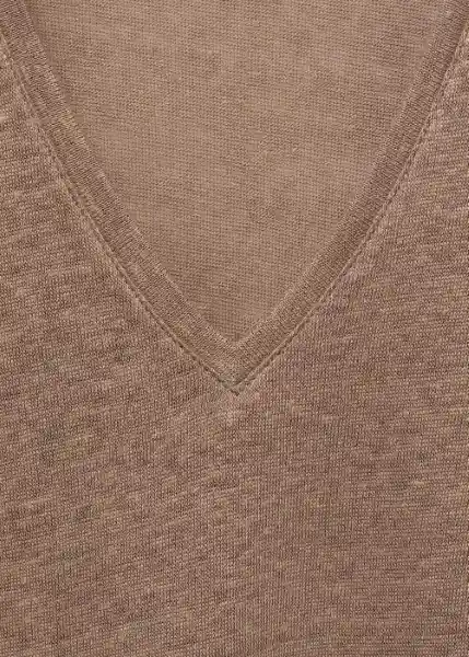 Camiseta Linito Taupe Talla S Mujer Mango