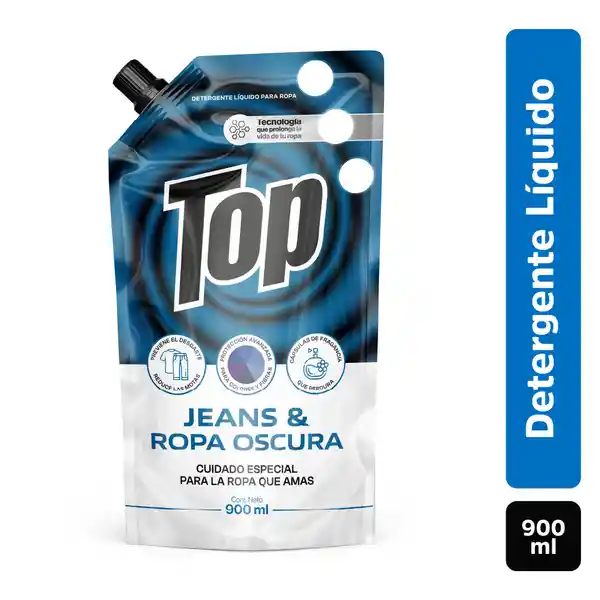 Top Detergente Líquido Jeans & Ropa Oscura 900 mL