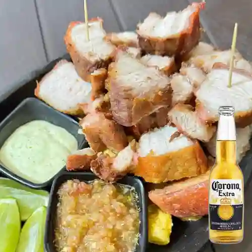 Combo Porcion Chicharron + Coronita 250 ml