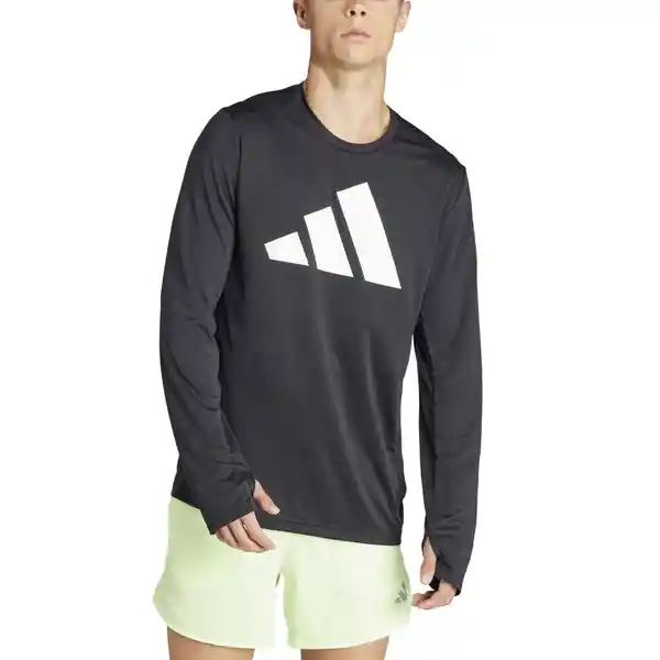 Adidas Camiseta Run It Para Hombre Negro Talla L