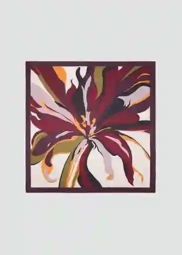 Pañuelo Lirio Granate Talla 99 Mujer Mango