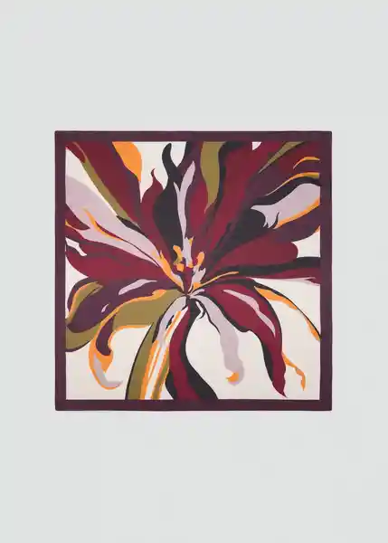 Pañuelo Lirio Granate Talla 99 Mujer Mango