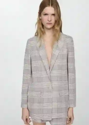 Blazer Americana Elevivo Gris Talla M Mujer Mango