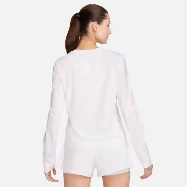 Nike Camiseta One Classic ls Top Blanco Para Mujer Talla L