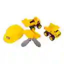 Monkey Set Carro Juguete Construcción Pala Rastrillo y Casco