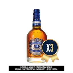Whisky Chivas Regal 18 Years 700ml Combo X3
