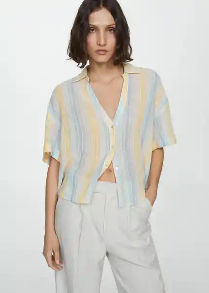 Blusa Coconut Amarillo Pastel Talla S Mujer Mango
