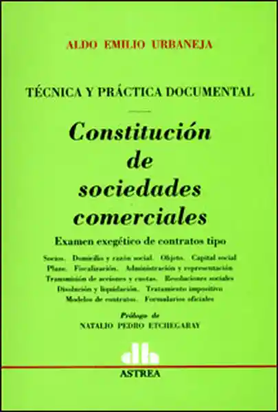 AdeS Constitucion De Socied Comerciales - Aldo Emilio Urbaneja