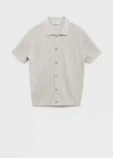 Camisa Puntet Hielo Talla M Hombre Mango