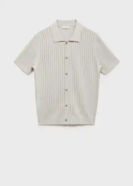 Camisa Puntet Hielo Talla M Hombre Mango