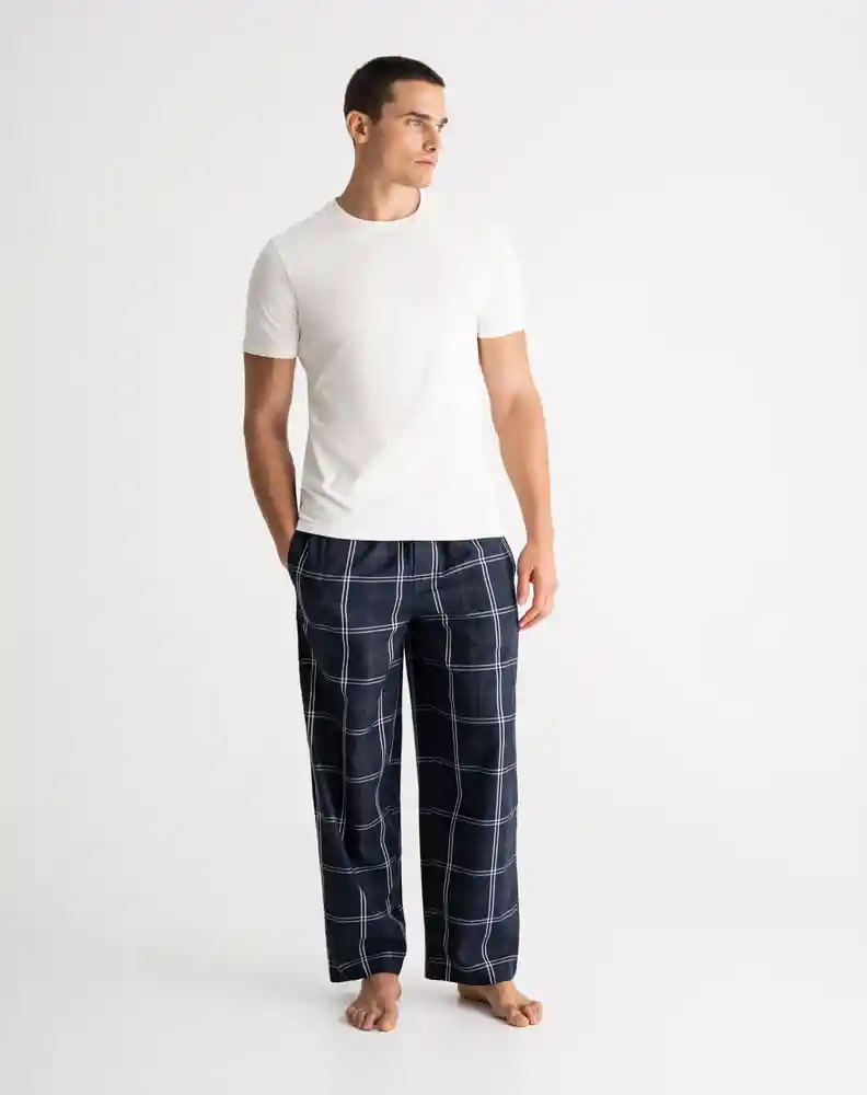 Pijama de 2 Piezas en Algodón Masculino Jimoh Punto Blanco