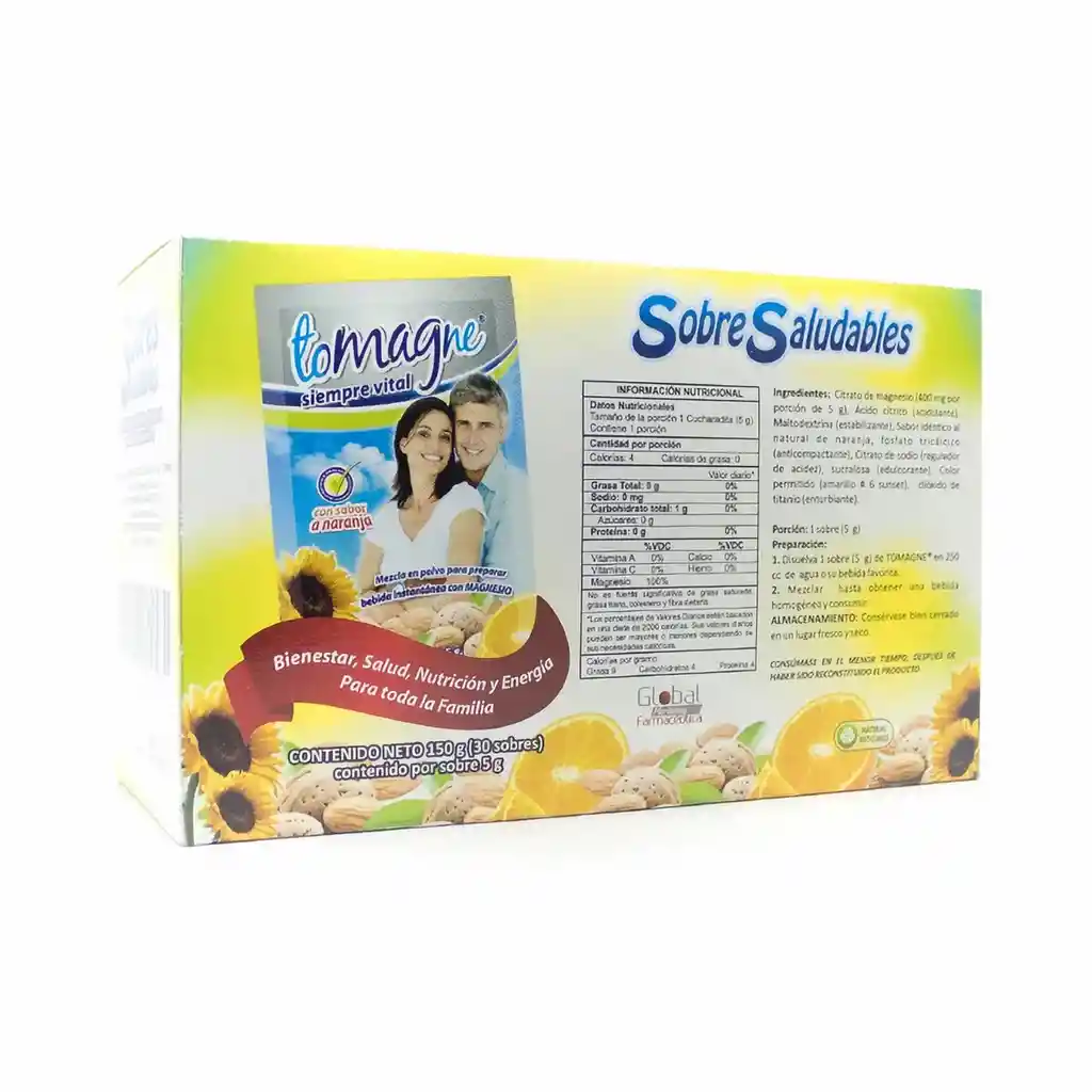 Tomagne Polvo Para Preparar Bebida Sabor a Naranja