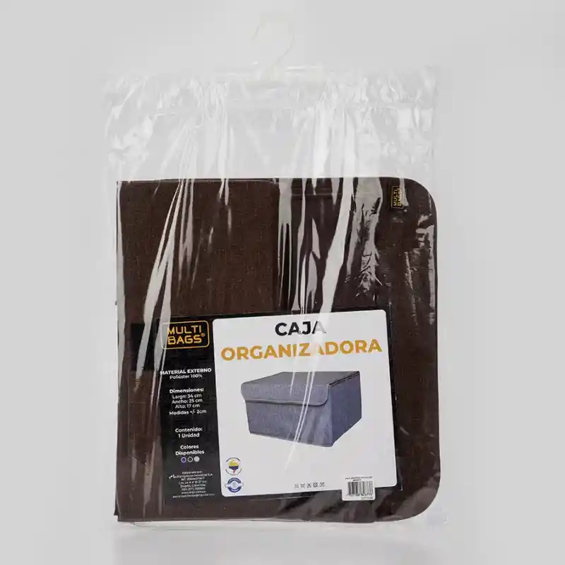 Caja Plegable Paño Chocolate 34 x 25 x 17 cm