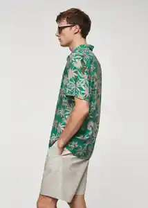Camisa Palm-H Verde Talla M Hombre Mango