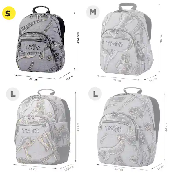 Morral Tempera Dinosaurios Color Gris 4Y5 Totto