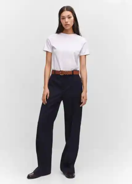 Pantalón Maketa Navy Talla 46 Mujer Mango