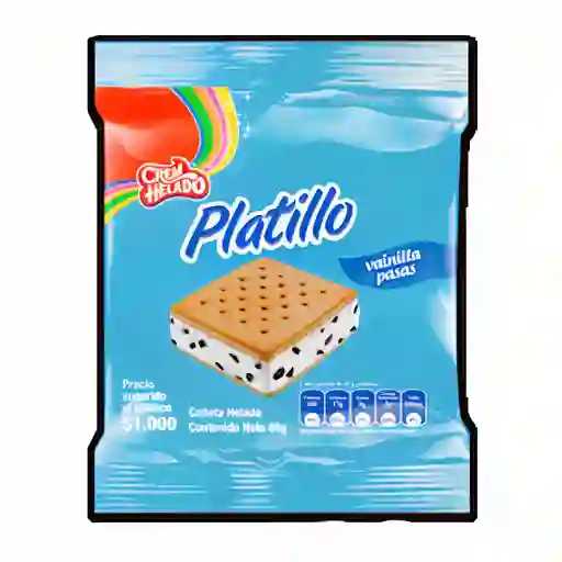 Platillo Galleta Helada de Vainilla con Pasas