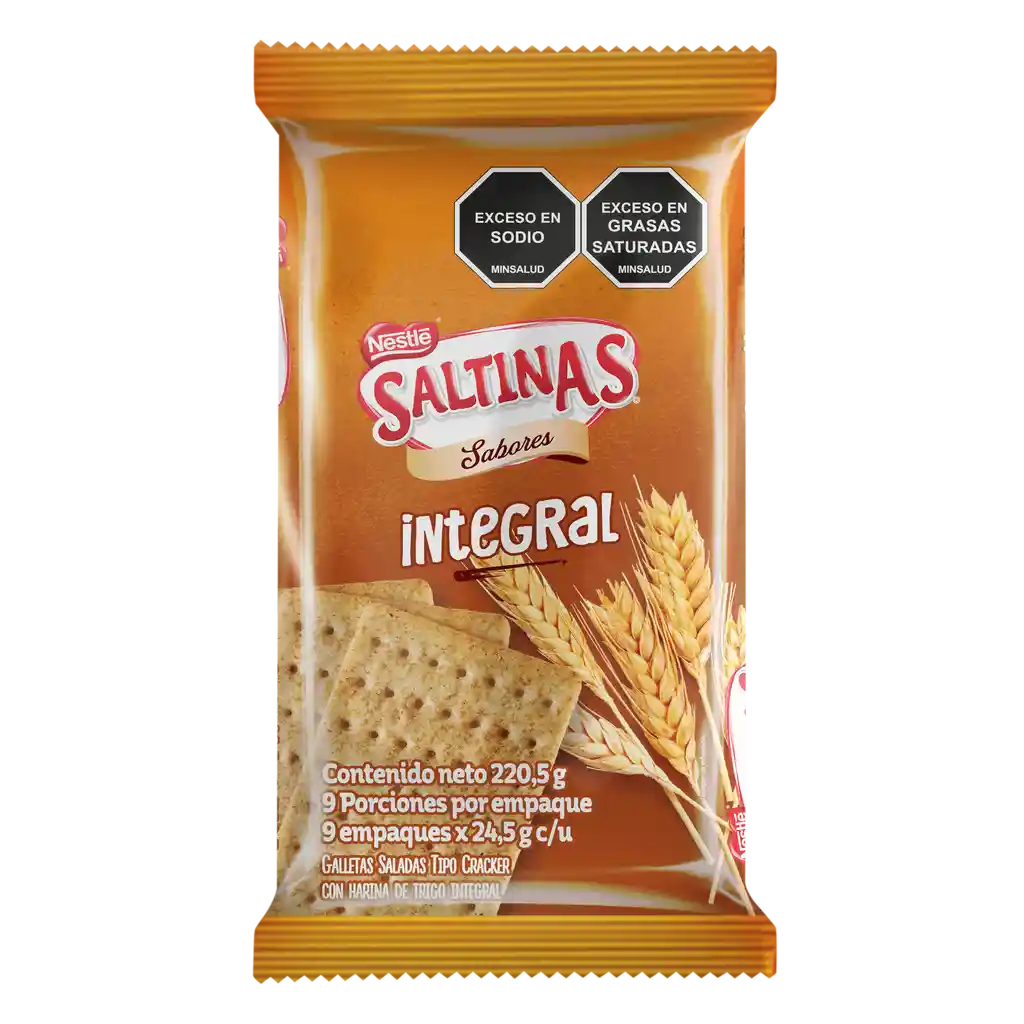 Galletas SALTINAS Integrales 9 Unds x 220,5g