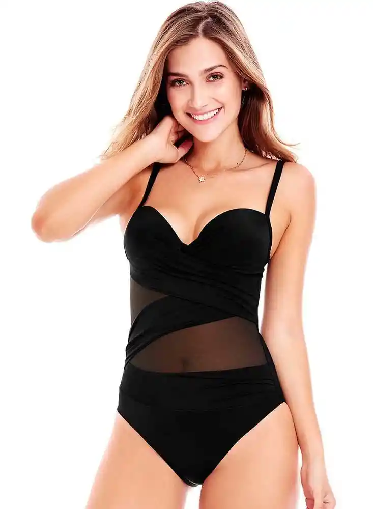 Vestido de Baño Entero Xl-negro