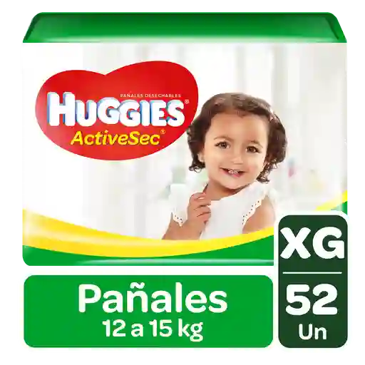 Pañal Huggies Active Sec XG 52 Und
