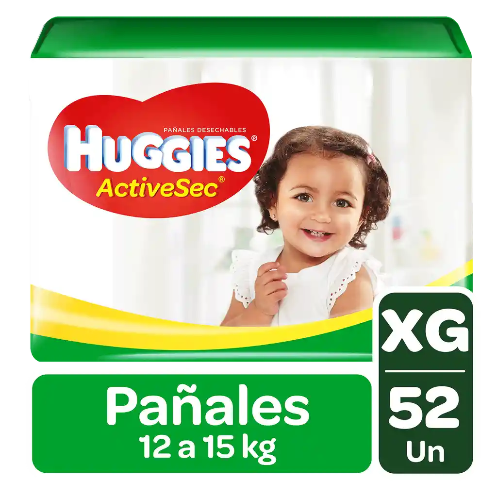 Pañal Huggies Active Sec XG 52 Und