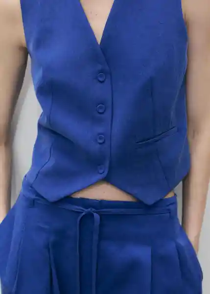 Chaleco Bonnie Azul Talla S Mujer Mango