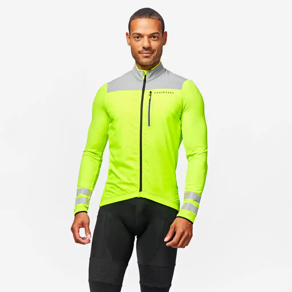 Jersey Ciclismo Ruta Hombre Van Rysel Rc500 Reflectivo Manga Larga Amarillo