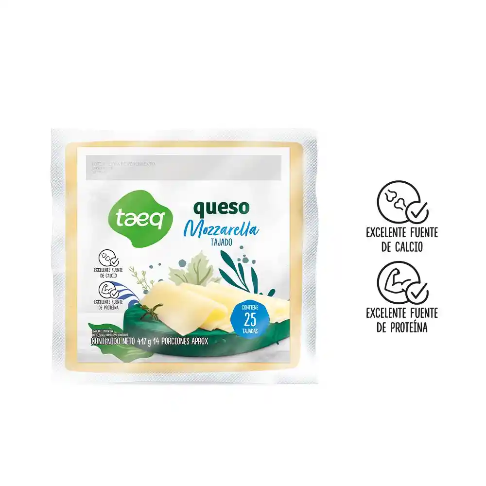 Queso Mozzarella Taeq Tajado (417 Gr)