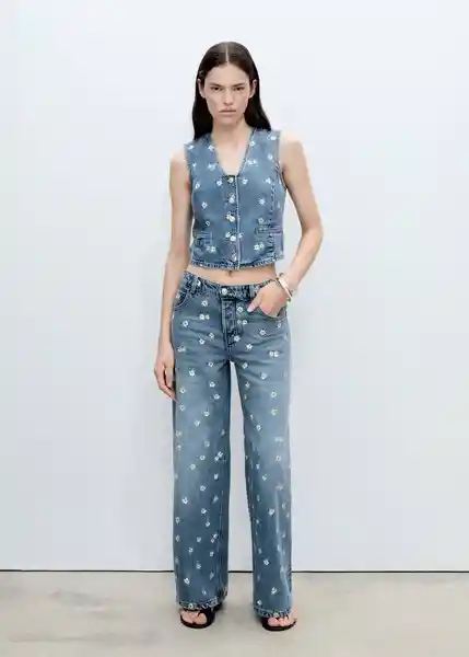 Chaleco Massy Tejano Medio Talla S Mujer Mango