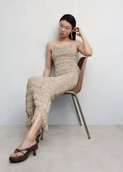 Vestido Flavita Gris Claro Vigoré Talla S Mujer Mango