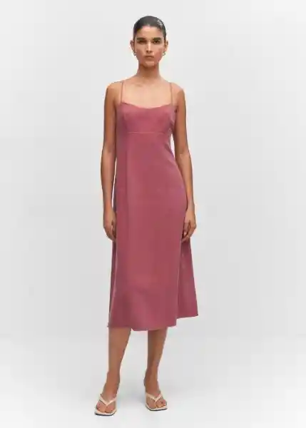 Vestido Boscol-H Rosa Talla L Mujer Mango