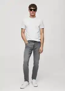 Jean Jan Tejano Gris Talla 40 Hombre Mango