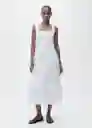 Vestido Pleats Blanco Talla S Mujer Mango