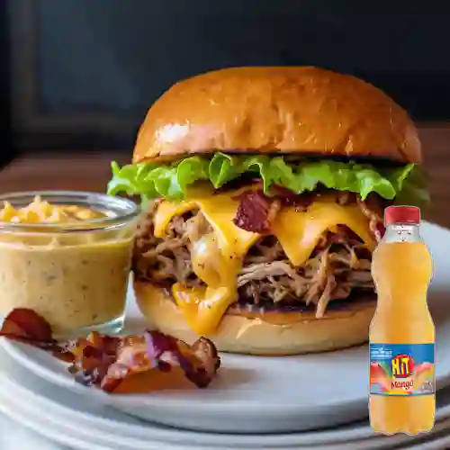 Combo burger pork + jugo hit mango 500ml