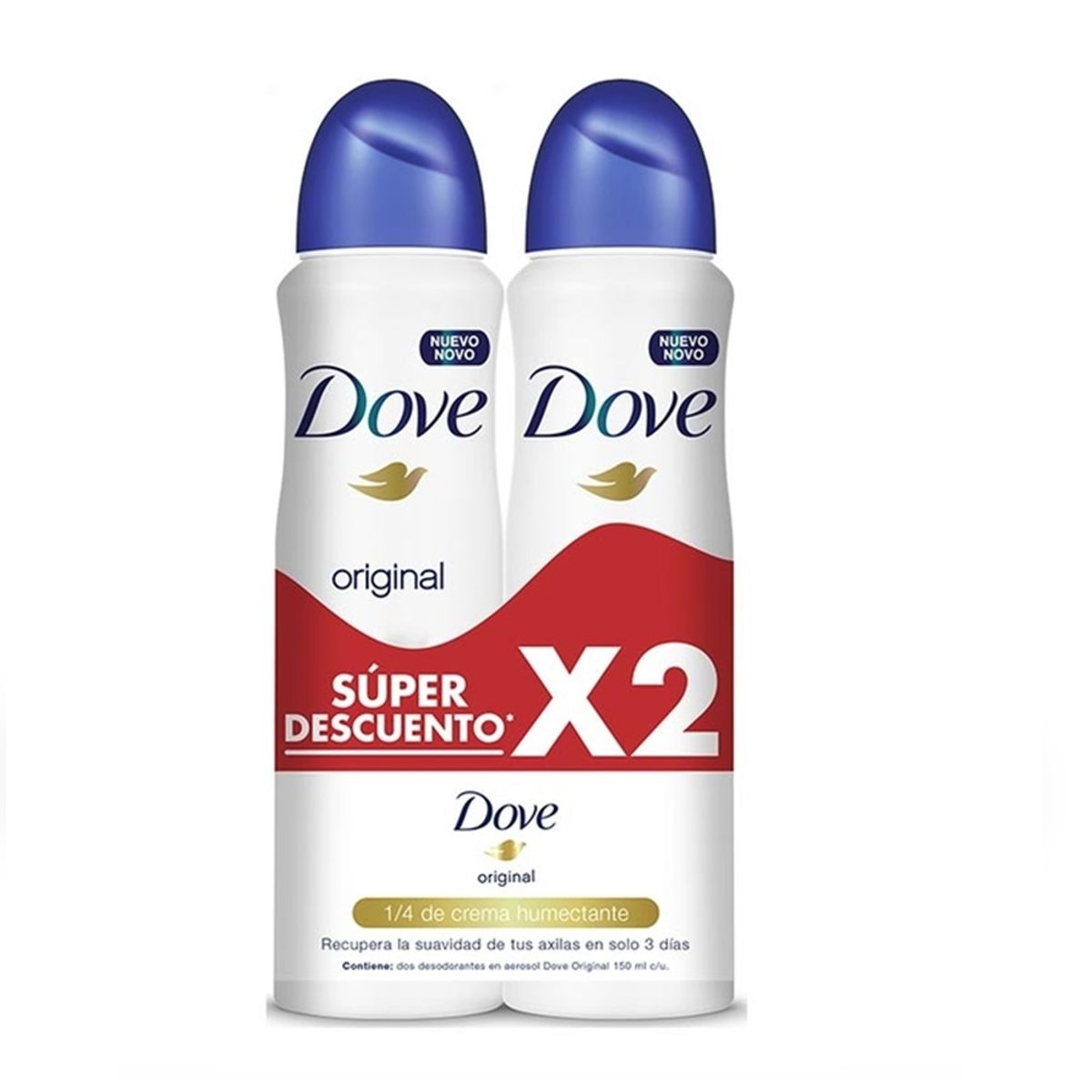 Dove Desodorante en Aerosol Original para Mujer 150 ml Pack de 2