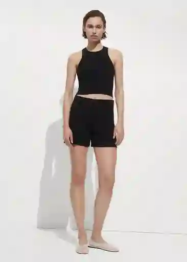 Short Lilo Negro Talla L Mujer Mango