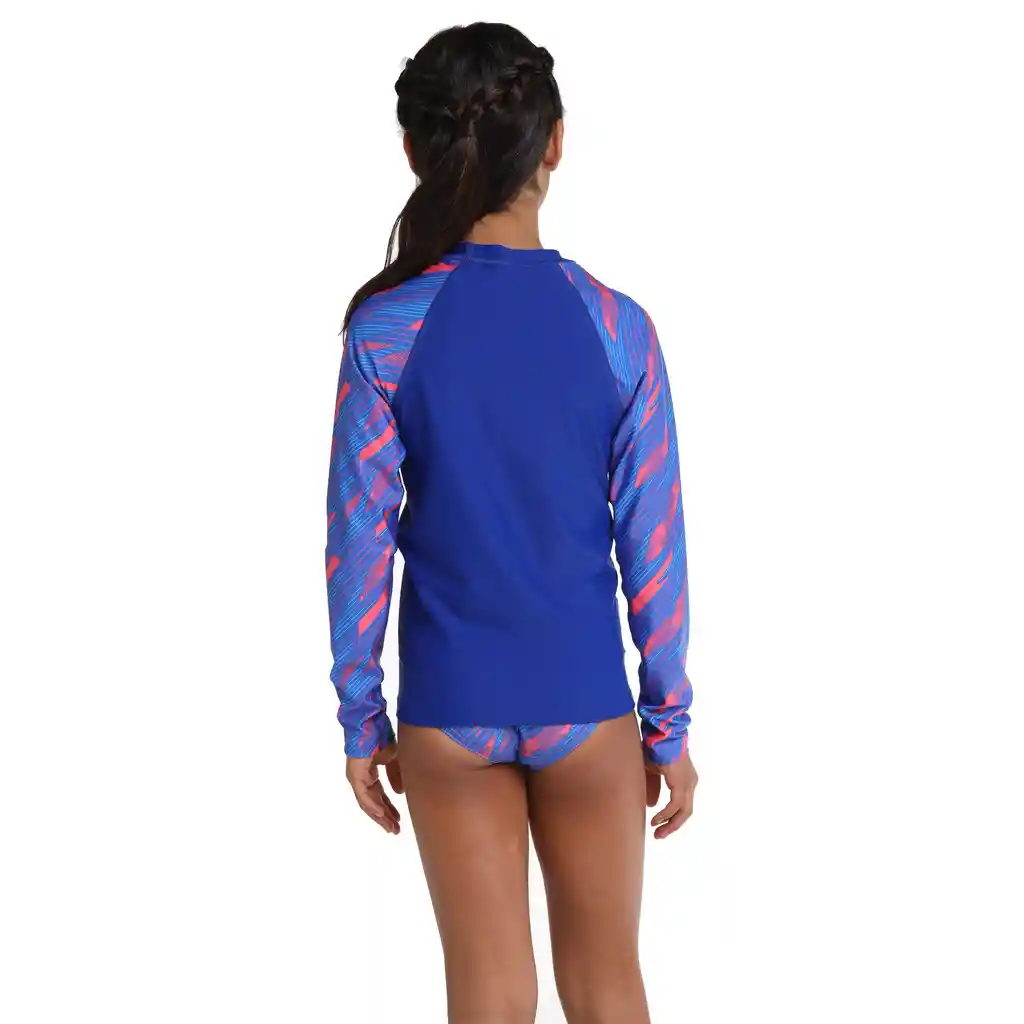 Camiseta Manga Larga Sunshine Siren Hyperboom Junior Femenina Azul -10