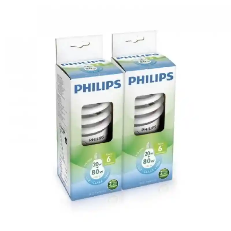 Philips Set de Bombillos Ahorrador Espiral Luz Fría 20W 00033