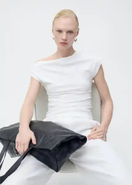 Top Juli Blanco Talla S Mujer Mango